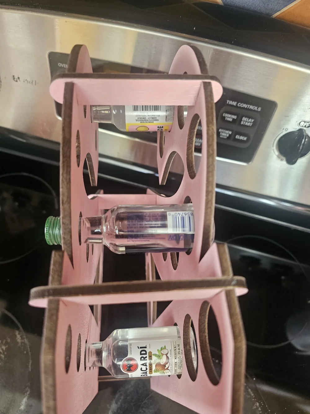 Pink Wooden Marquee Number 21 Small Shooter Holder (Alcohol Not Included)